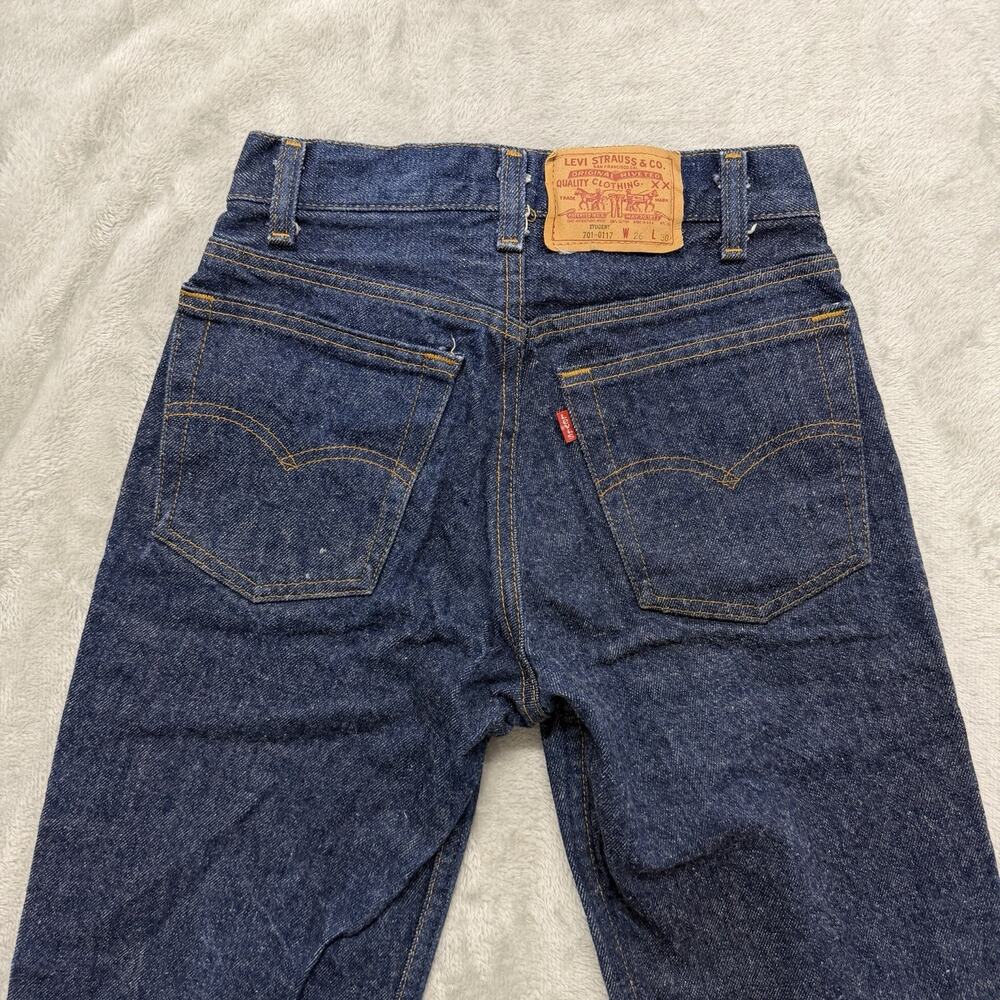 Vtg 1983 Levis 701 Jeans 26x30 (Fits 24x27.5) Blue Straight Student Fit Made USA - Picture 5 of 13